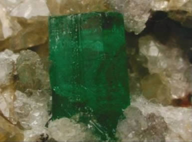 Emerald crystal in matrix
