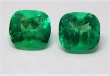 A pair of Colombian emeralds