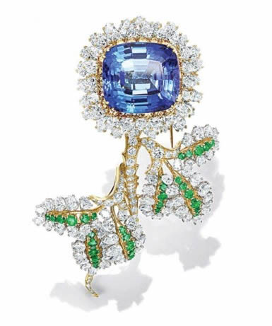 Tanzanite and Diamond brooch