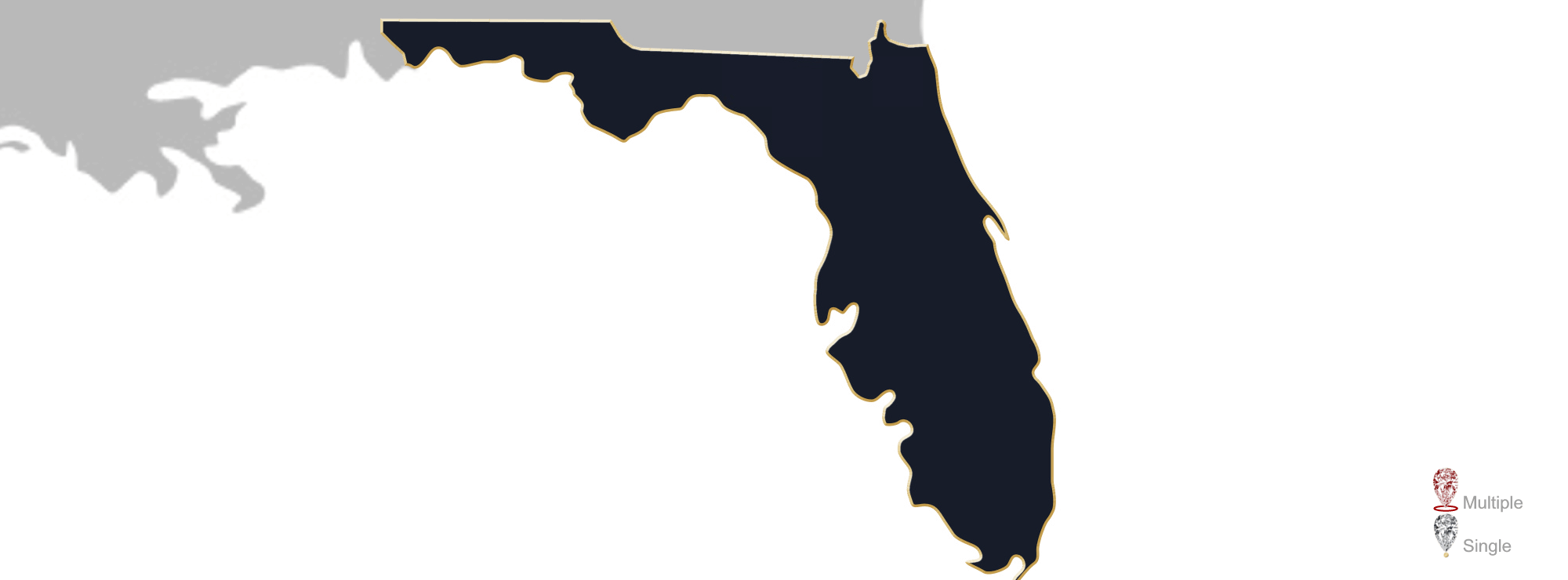 Map showing location of Jewelry Appraisers in Florida