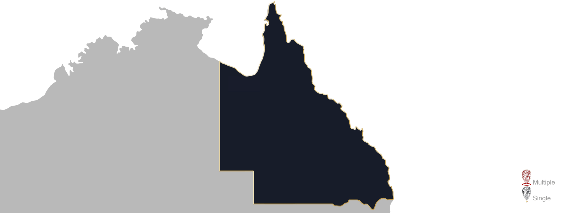 Map showing location of jewellery valuers in Queensland