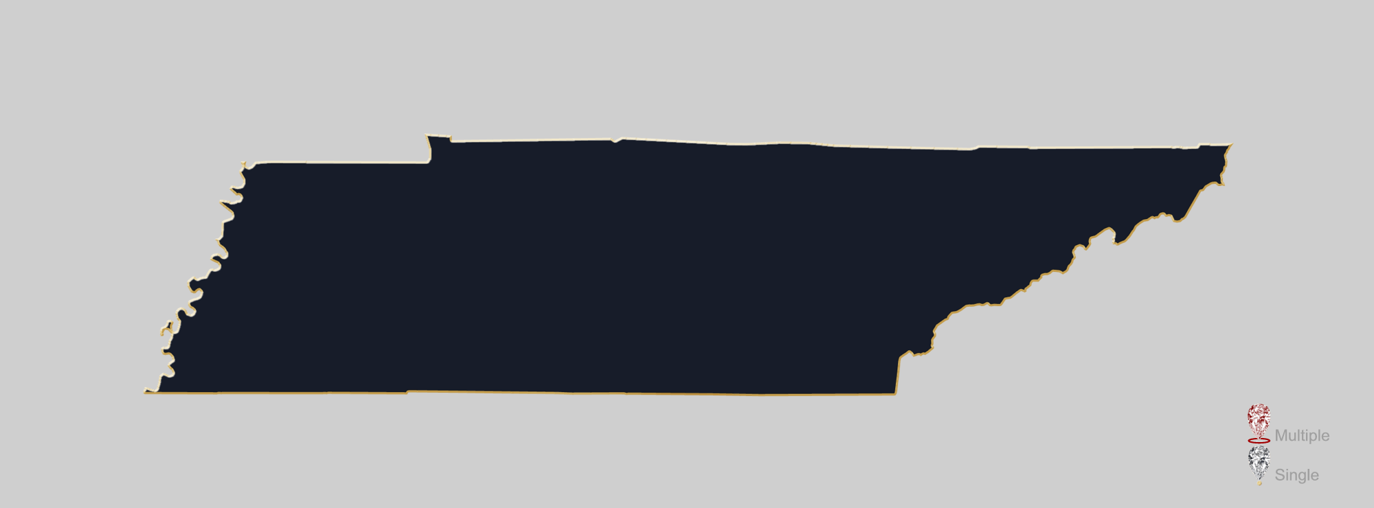 Map showing location of jewelry appraisers in Tennessee