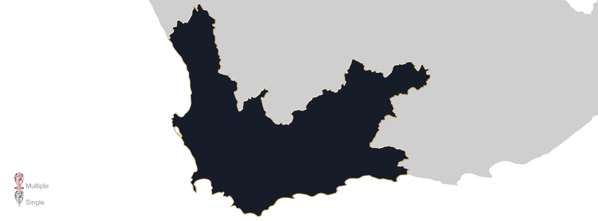 Map showing the location of jewellery valuers in Western Cape